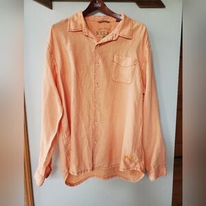 Tommy Bahama Long Sleeve Relaxed 110% Linen button-down. Orange. Size XL